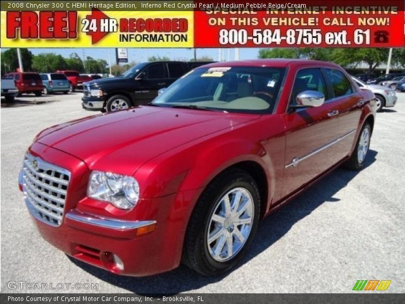 Inferno Red Crystal Pearl / Medium Pebble Beige/Cream 2008 Chrysler 300 C HEMI Heritage Edition