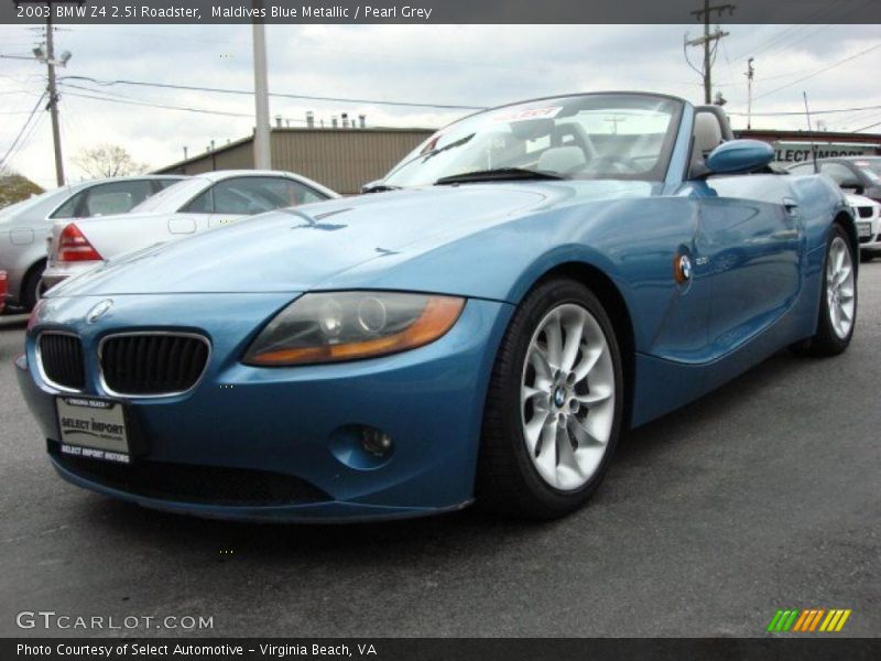 Maldives Blue Metallic / Pearl Grey 2003 BMW Z4 2.5i Roadster