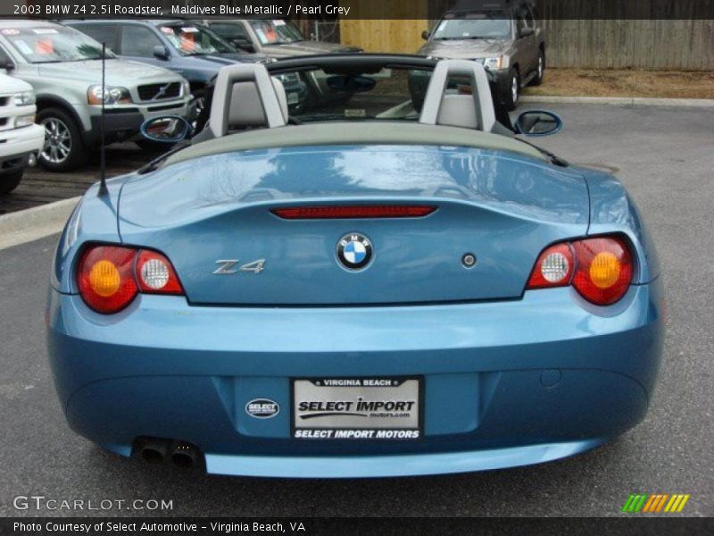Maldives Blue Metallic / Pearl Grey 2003 BMW Z4 2.5i Roadster