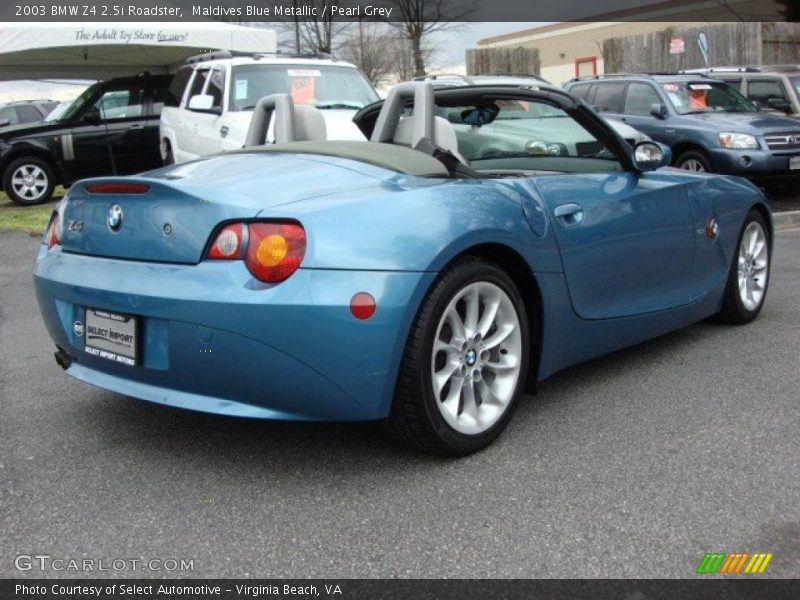 Maldives Blue Metallic / Pearl Grey 2003 BMW Z4 2.5i Roadster