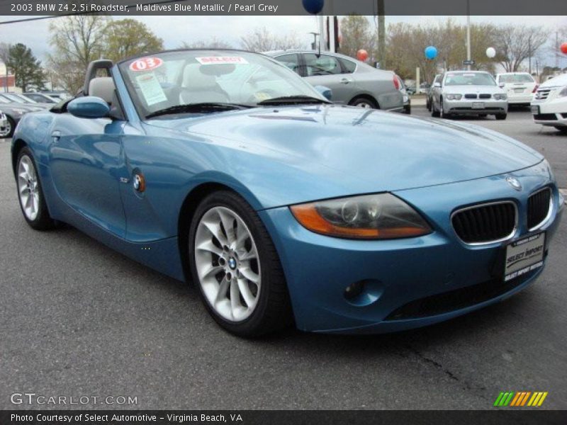 Maldives Blue Metallic / Pearl Grey 2003 BMW Z4 2.5i Roadster