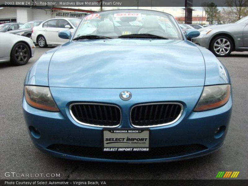 Maldives Blue Metallic / Pearl Grey 2003 BMW Z4 2.5i Roadster