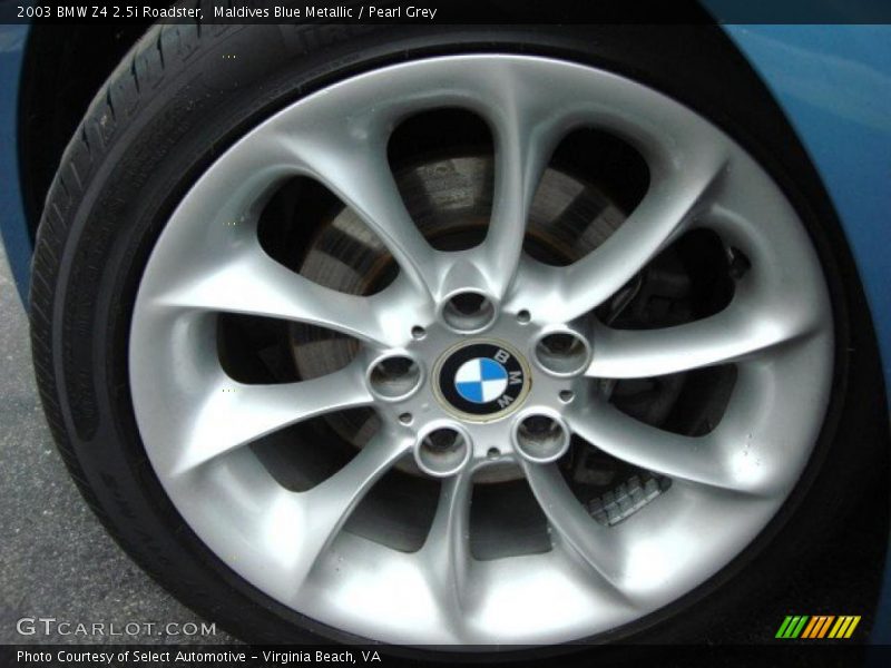 Maldives Blue Metallic / Pearl Grey 2003 BMW Z4 2.5i Roadster