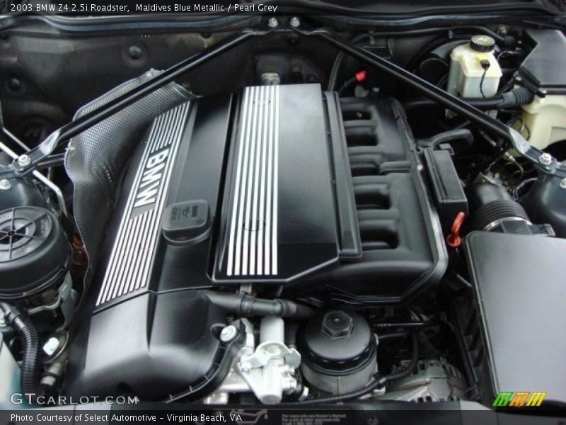 Maldives Blue Metallic / Pearl Grey 2003 BMW Z4 2.5i Roadster
