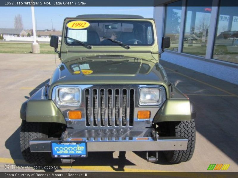 Sage Green / Gray 1992 Jeep Wrangler S 4x4