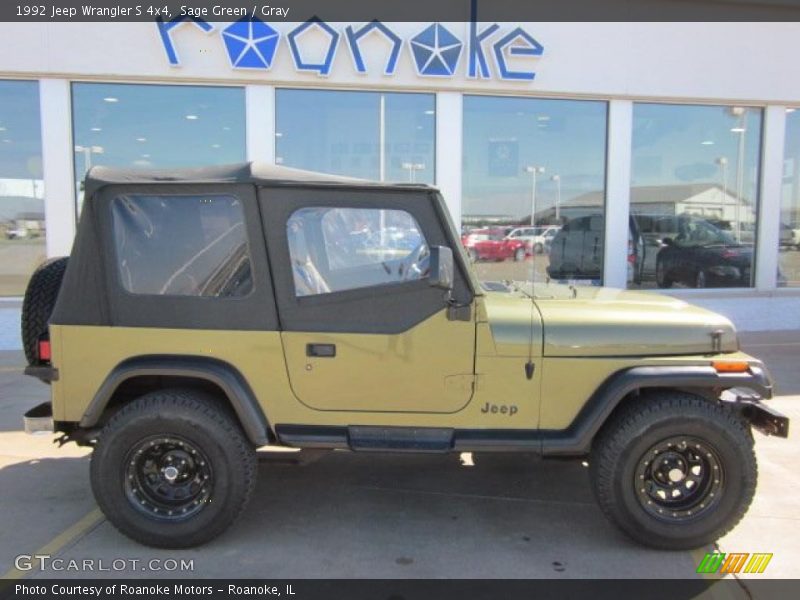 Sage Green / Gray 1992 Jeep Wrangler S 4x4