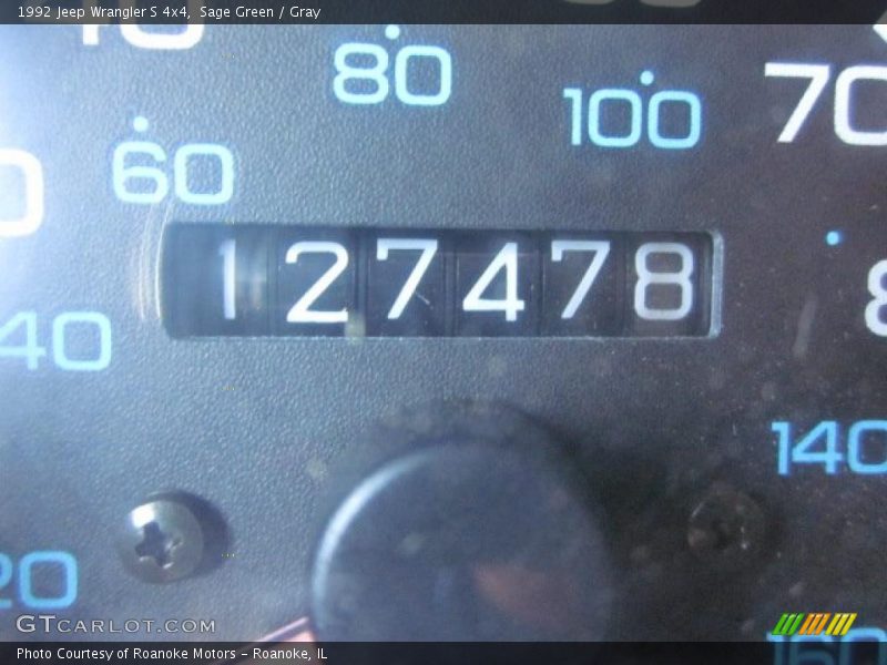 Sage Green / Gray 1992 Jeep Wrangler S 4x4