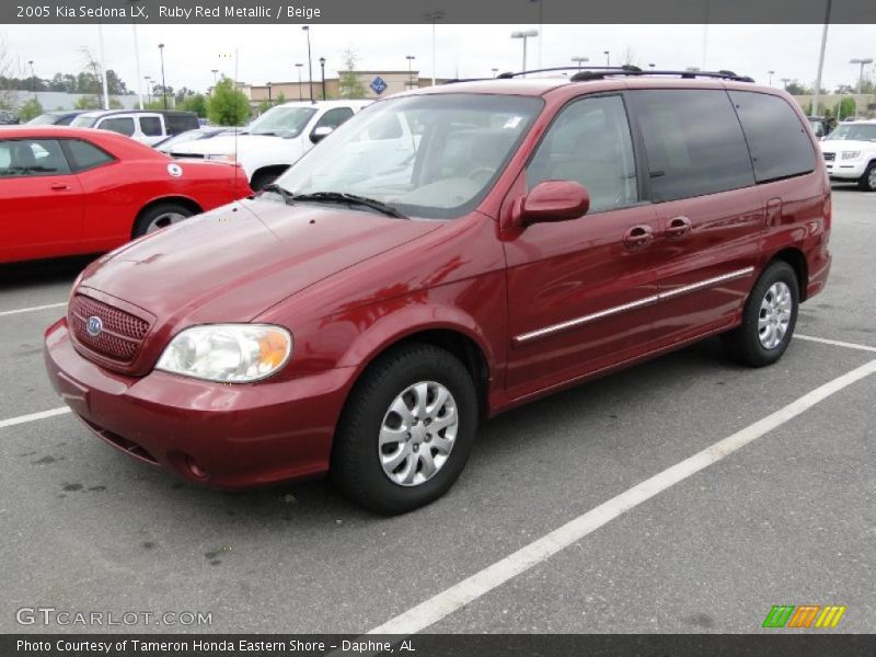 Ruby Red Metallic / Beige 2005 Kia Sedona LX