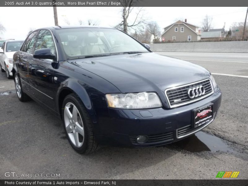 Moro Blue Pearl Effect / Beige 2005 Audi A4 3.0 quattro Sedan