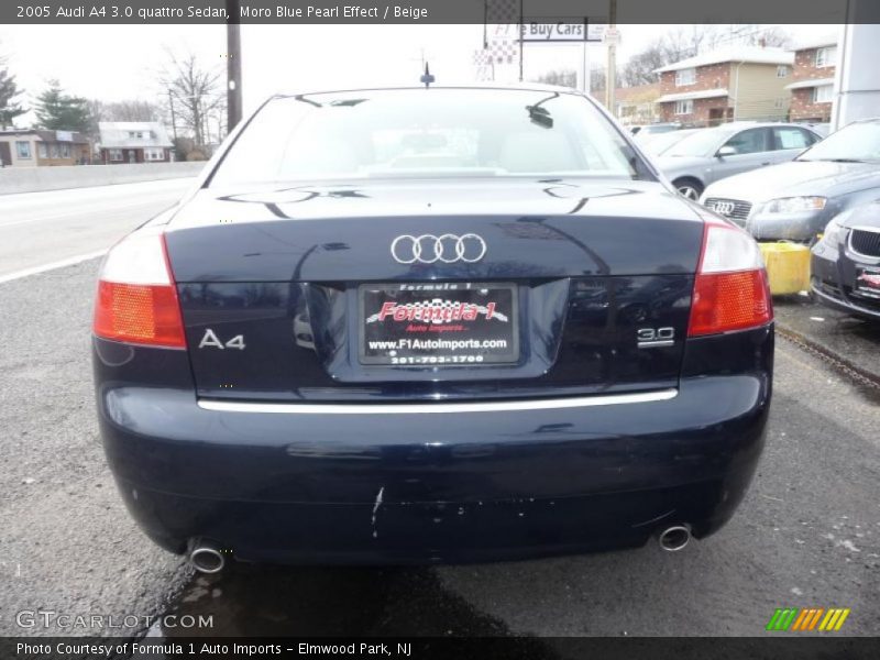 Moro Blue Pearl Effect / Beige 2005 Audi A4 3.0 quattro Sedan