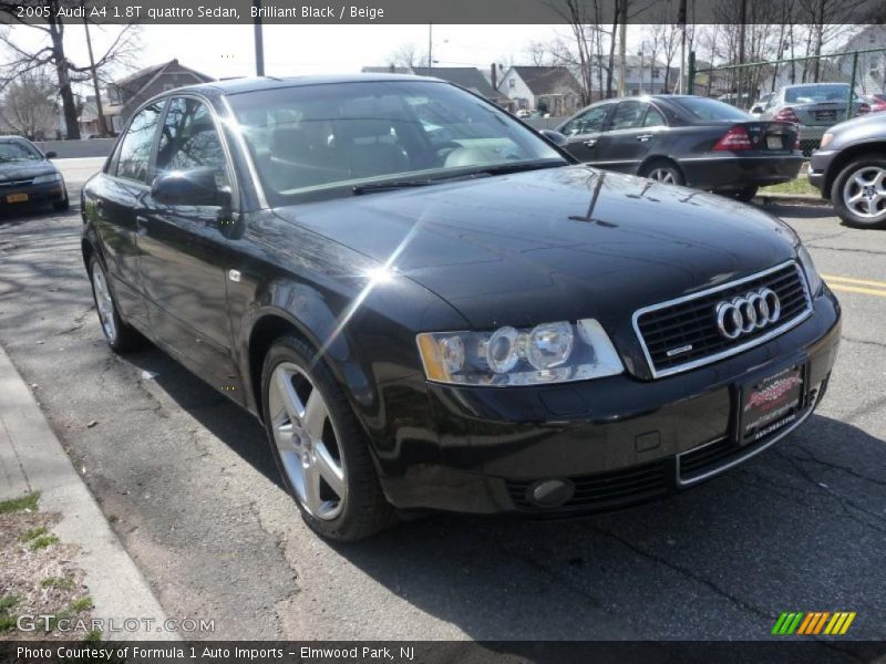 Brilliant Black / Beige 2005 Audi A4 1.8T quattro Sedan