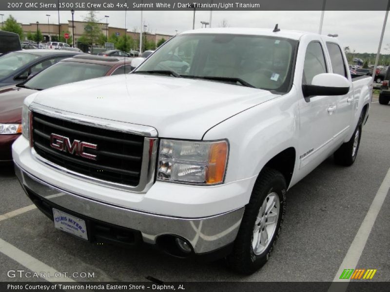 Summit White / Dark Titanium/Light Titanium 2007 GMC Sierra 1500 SLE Crew Cab 4x4