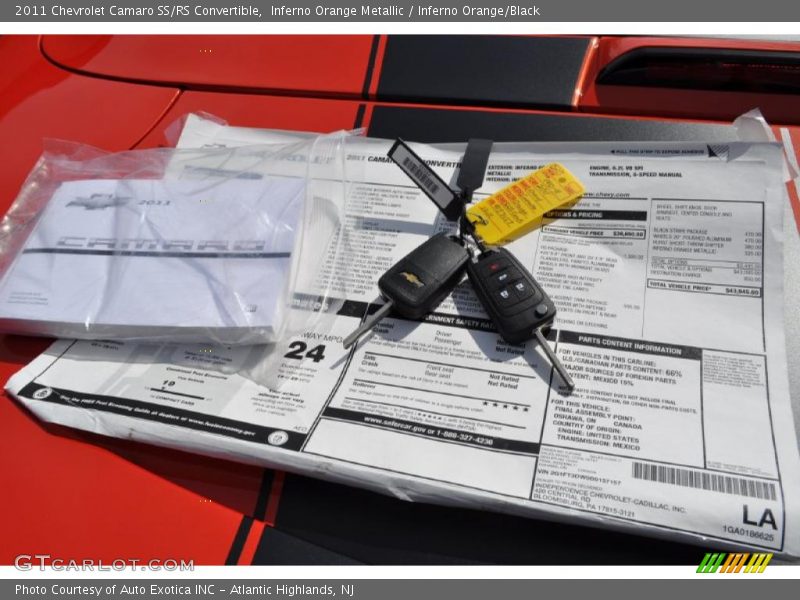  2011 Camaro SS/RS Convertible Window Sticker