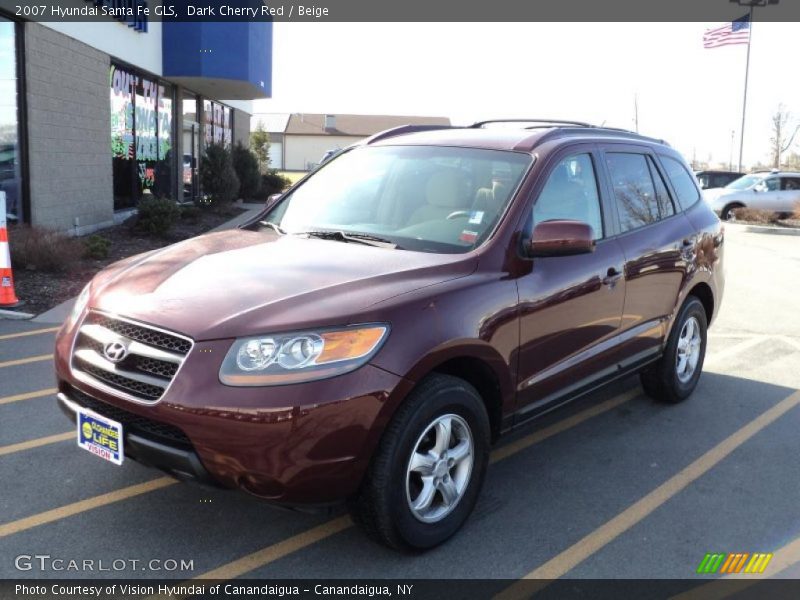Dark Cherry Red / Beige 2007 Hyundai Santa Fe GLS