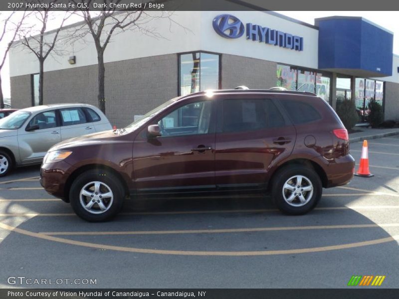 Dark Cherry Red / Beige 2007 Hyundai Santa Fe GLS