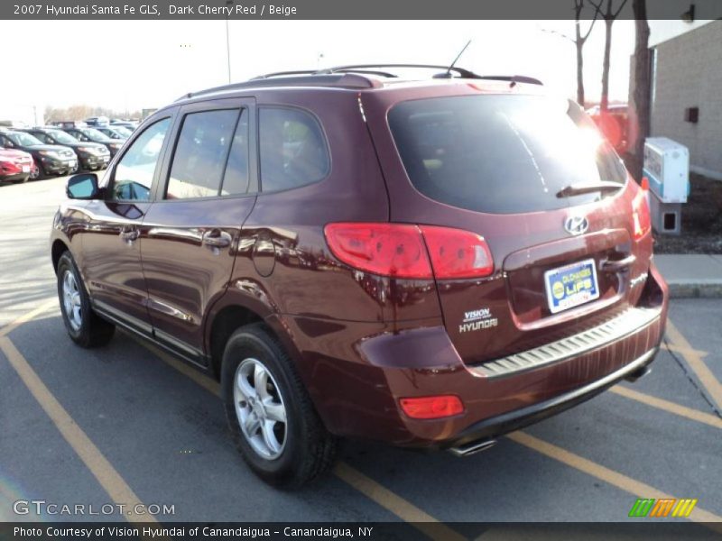 Dark Cherry Red / Beige 2007 Hyundai Santa Fe GLS