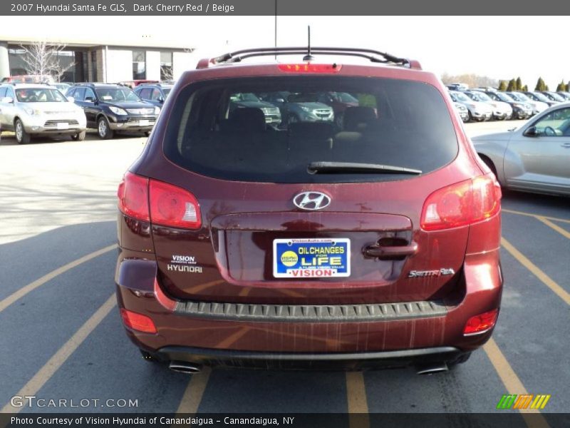 Dark Cherry Red / Beige 2007 Hyundai Santa Fe GLS