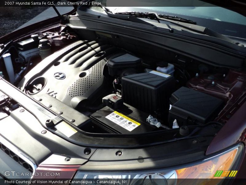 Dark Cherry Red / Beige 2007 Hyundai Santa Fe GLS