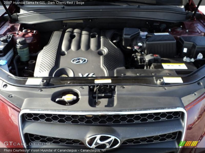Dark Cherry Red / Beige 2007 Hyundai Santa Fe GLS