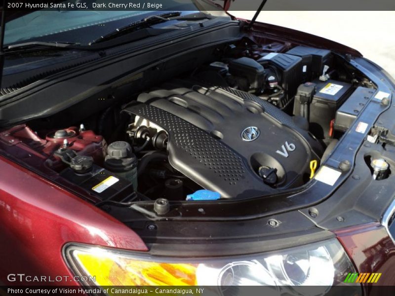 Dark Cherry Red / Beige 2007 Hyundai Santa Fe GLS