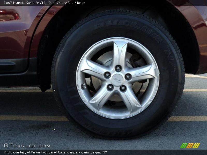 Dark Cherry Red / Beige 2007 Hyundai Santa Fe GLS