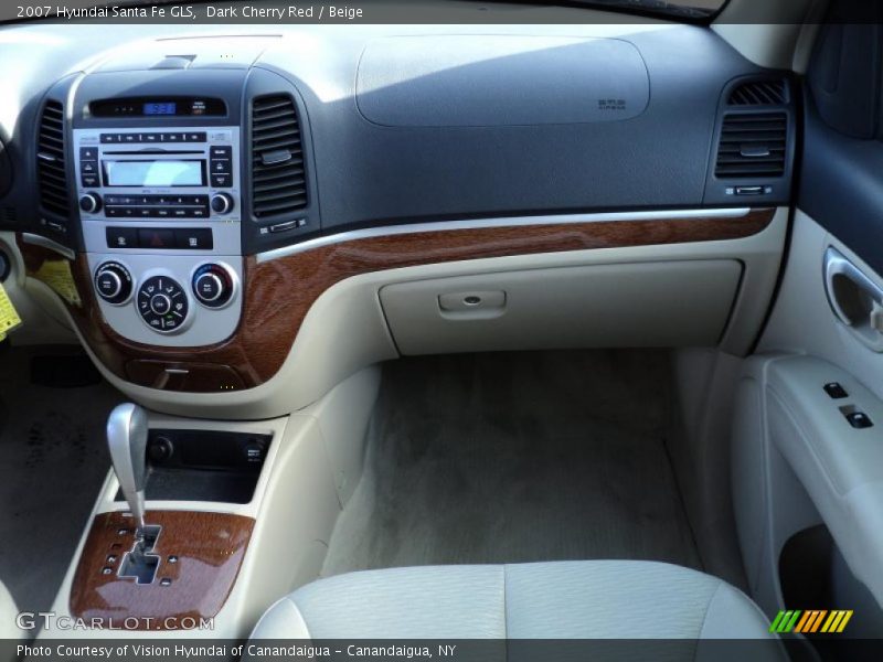 Dark Cherry Red / Beige 2007 Hyundai Santa Fe GLS