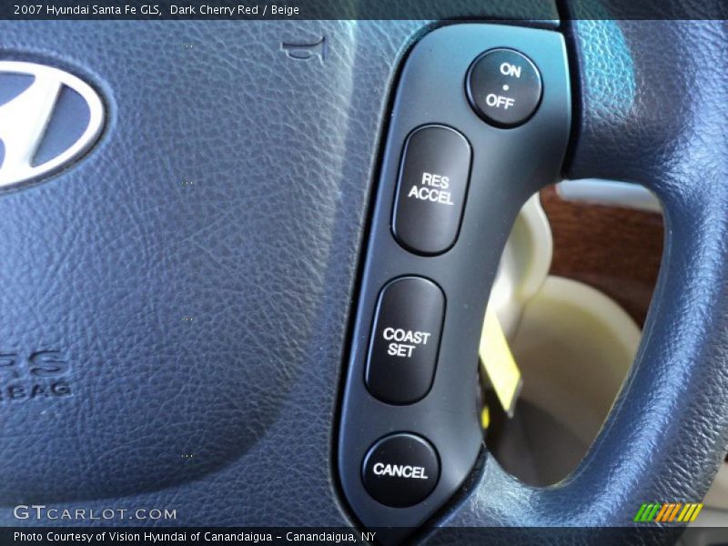 Dark Cherry Red / Beige 2007 Hyundai Santa Fe GLS