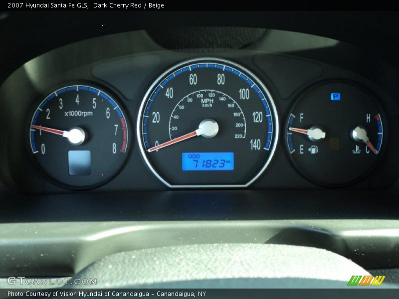 Dark Cherry Red / Beige 2007 Hyundai Santa Fe GLS