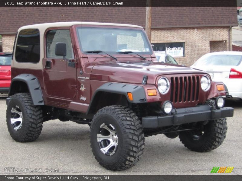 Sienna Pearl / Camel/Dark Green 2001 Jeep Wrangler Sahara 4x4