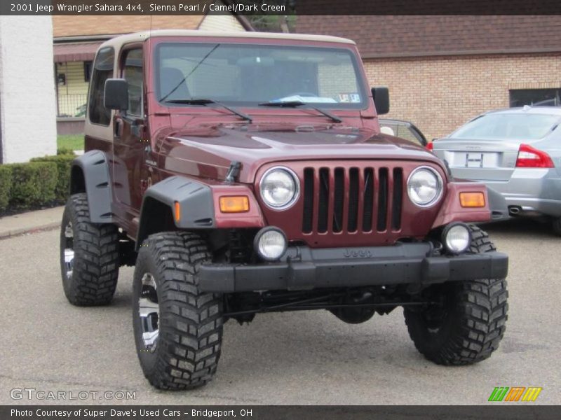 Sienna Pearl / Camel/Dark Green 2001 Jeep Wrangler Sahara 4x4