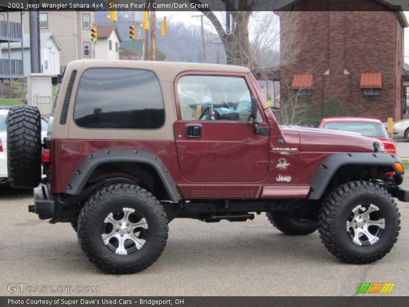 Sienna Pearl / Camel/Dark Green 2001 Jeep Wrangler Sahara 4x4
