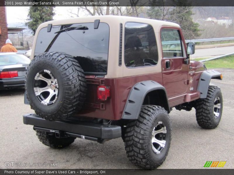 Sienna Pearl / Camel/Dark Green 2001 Jeep Wrangler Sahara 4x4