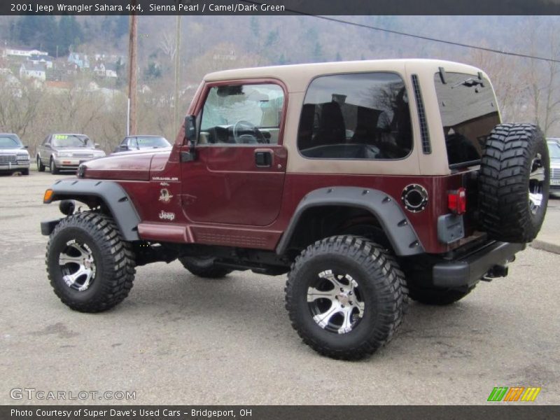 Sienna Pearl / Camel/Dark Green 2001 Jeep Wrangler Sahara 4x4