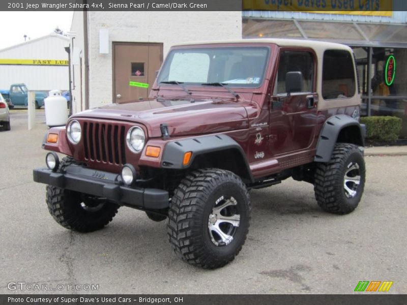 Sienna Pearl / Camel/Dark Green 2001 Jeep Wrangler Sahara 4x4