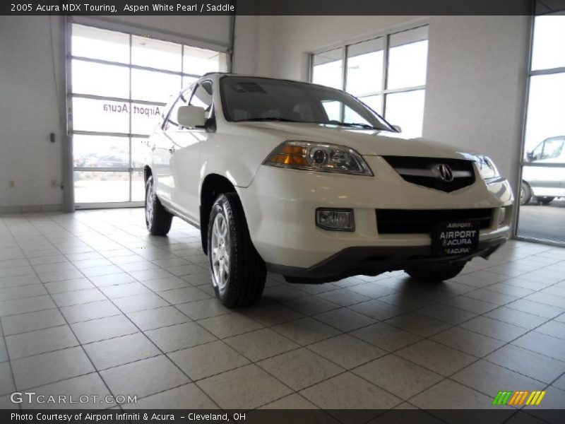 Aspen White Pearl / Saddle 2005 Acura MDX Touring