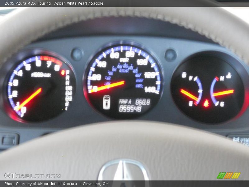 Aspen White Pearl / Saddle 2005 Acura MDX Touring