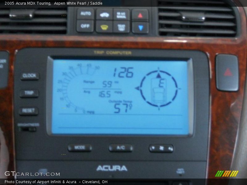 Aspen White Pearl / Saddle 2005 Acura MDX Touring