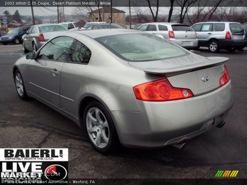 Desert Platinum Metallic / Willow 2003 Infiniti G 35 Coupe