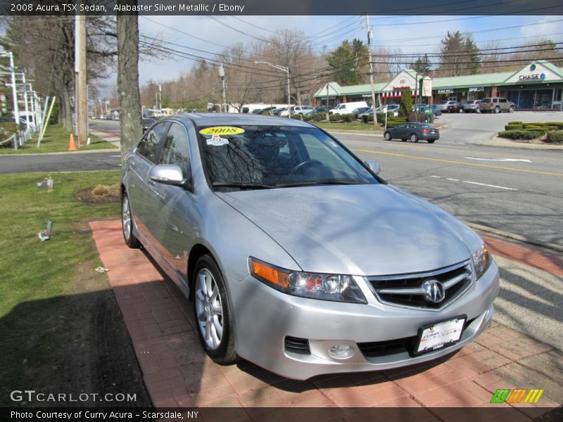 Alabaster Silver Metallic / Ebony 2008 Acura TSX Sedan