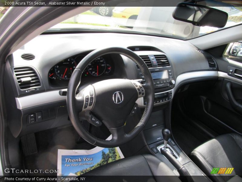 Alabaster Silver Metallic / Ebony 2008 Acura TSX Sedan