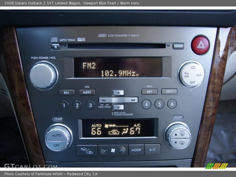 Controls of 2008 Outback 2.5XT Limited Wagon