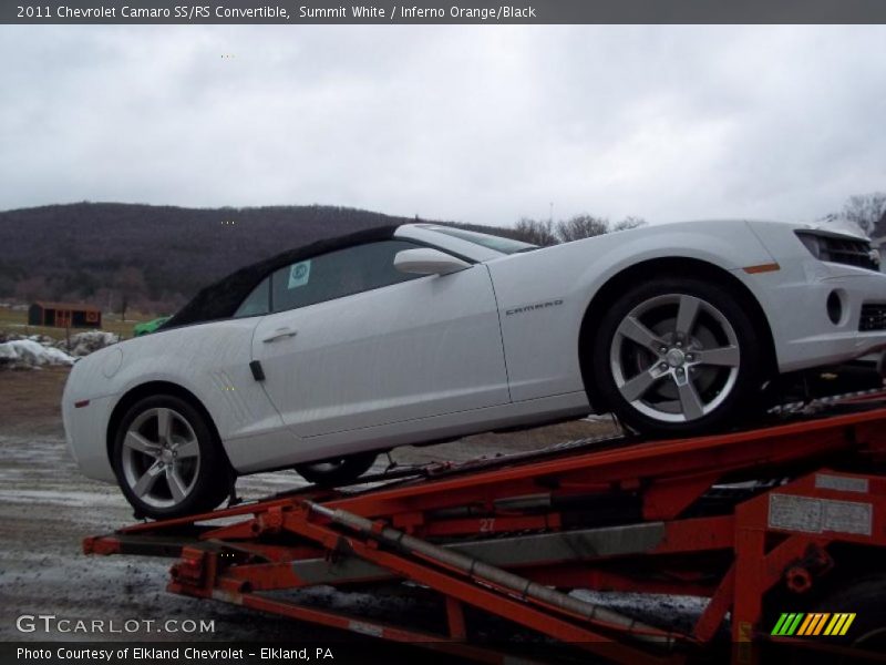 Summit White / Inferno Orange/Black 2011 Chevrolet Camaro SS/RS Convertible