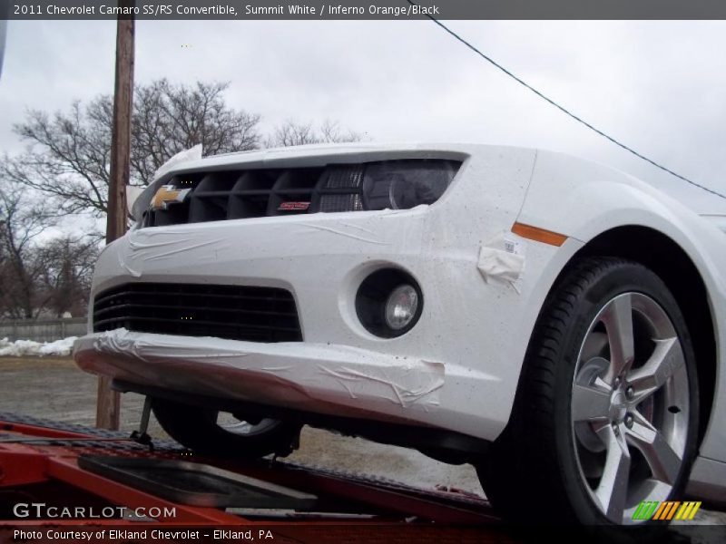 Summit White / Inferno Orange/Black 2011 Chevrolet Camaro SS/RS Convertible
