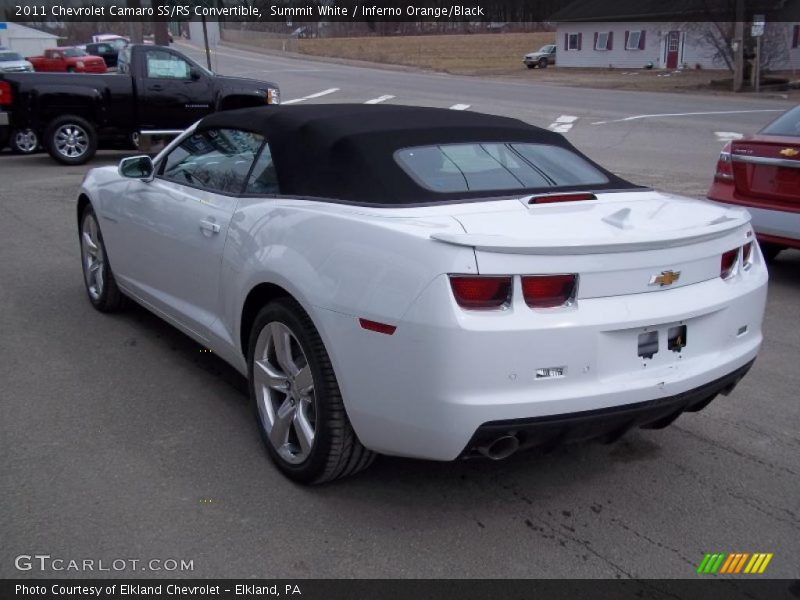 Summit White / Inferno Orange/Black 2011 Chevrolet Camaro SS/RS Convertible