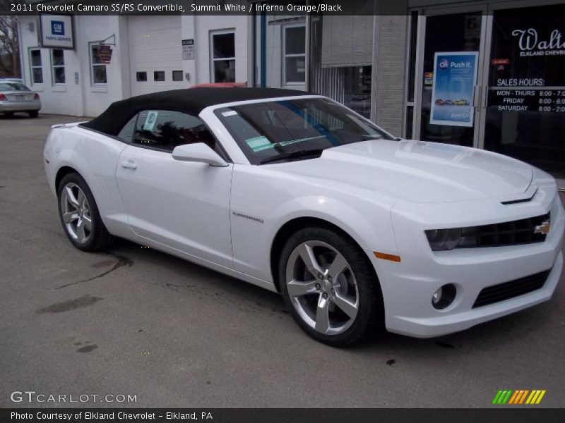 Summit White / Inferno Orange/Black 2011 Chevrolet Camaro SS/RS Convertible