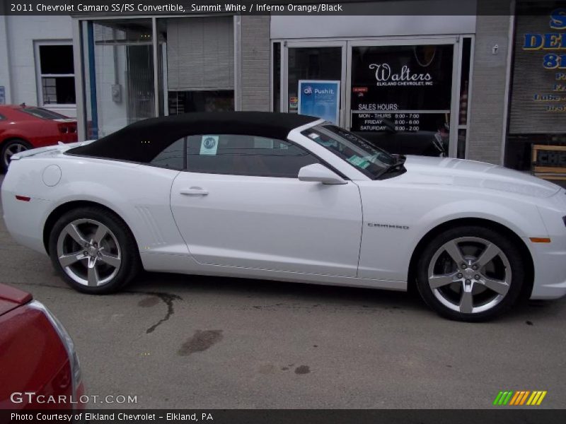 Summit White / Inferno Orange/Black 2011 Chevrolet Camaro SS/RS Convertible