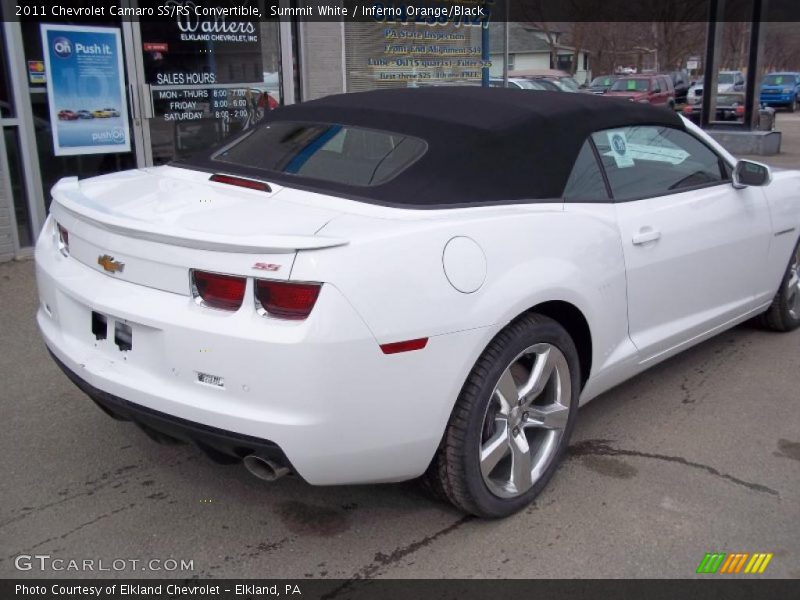 Summit White / Inferno Orange/Black 2011 Chevrolet Camaro SS/RS Convertible