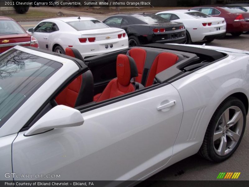 Summit White / Inferno Orange/Black 2011 Chevrolet Camaro SS/RS Convertible
