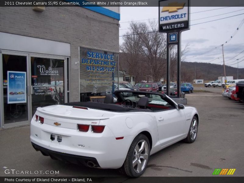 Summit White / Inferno Orange/Black 2011 Chevrolet Camaro SS/RS Convertible