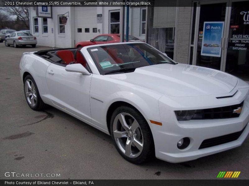 Summit White / Inferno Orange/Black 2011 Chevrolet Camaro SS/RS Convertible